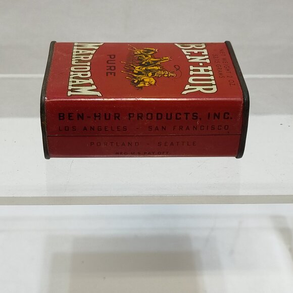 Ben-Hur Marjoram Spice Tin Container 2 Oz 1940s Collectible Kitchen Décor Vintag - Picture 5 of 7